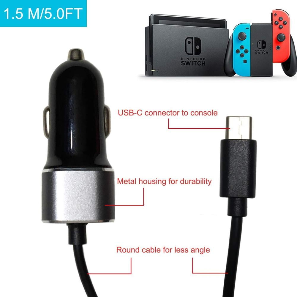 XIBUZZ Car Adapter Charger 2In1 Nintendo Switch Lite Pro Controller