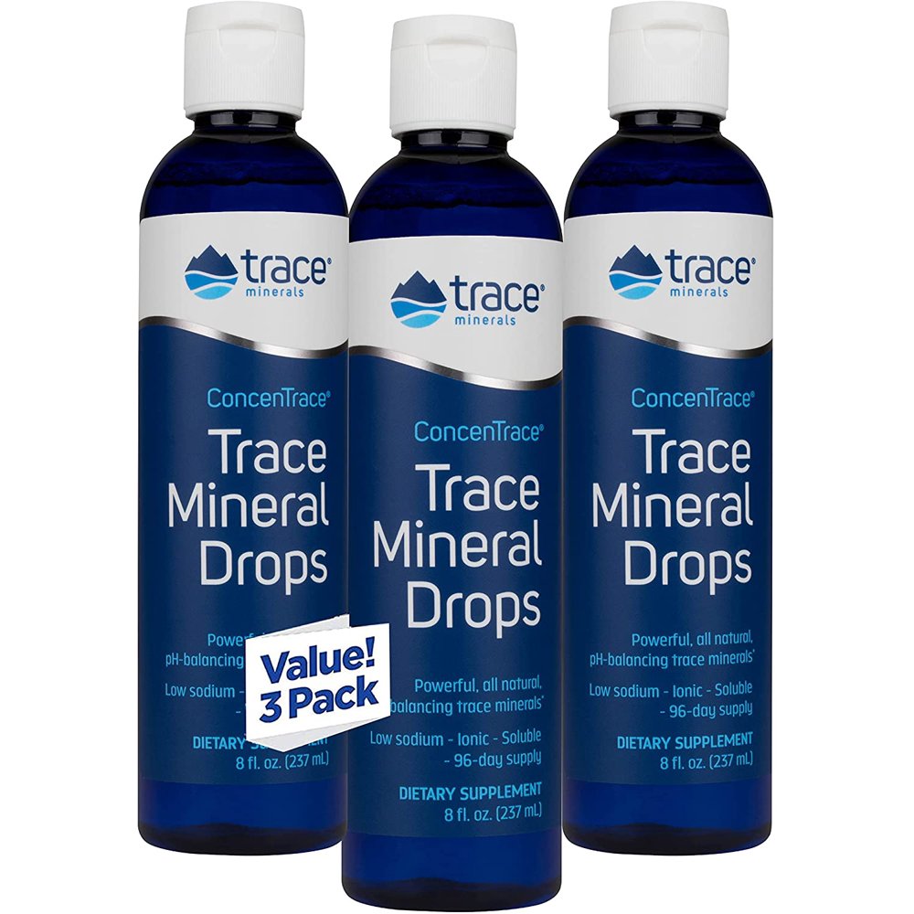 Trace Minerals Research Concentrace Trace Mineral Drops, 8 fl oz liquid (Pack of 3) Walmart