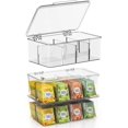 thumbnail image 1 of Kichly 3 Pack Tea Bag Organizer - Stackable Acrylic Tea Bag Organizer with Clear Plastic Storage for Kitchen & Pantry, Perfect for Coffee Packets, Sugar, Snacks, Herbs, and Spices (Clear), 1 of 8