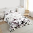 thumbnail image 3 of jejeloiu Retro Plant Flowers Queen Comforter Set,Old Wooden Planks Bedding Comforter Set For Men Women 3pcs, 3 of 8
