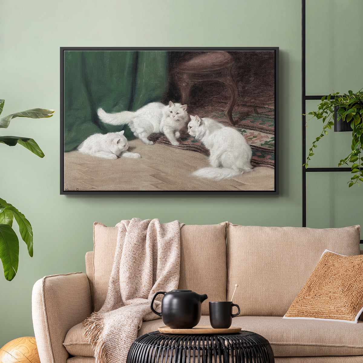 Vintage Animal Print-VI By Wexford Home Framed in Black Wood Gallery Wrapped Canvas 27 in. x 41 in.