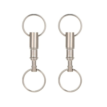 2 Pcs Detachable Pull Apart Key Rings Keychains Double Rings Design Quick Release Key (Best Quick Release Keychain)