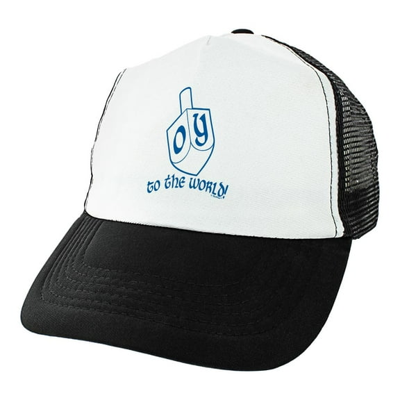 ThisWear Hanukkah Dreidel Oy To The World Hanukkah Dreidel Trucker Hat Black