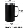 thumbnail image 4 of 24oz Mug with Handle and Lid, Stainless Steel Coffee Mug, Reusable Insulated Cup, Travel Mug with Handle, Double Wall Vacuum Coffee Tumbler for Men and Women, Black, Pack 1, 4 of 4