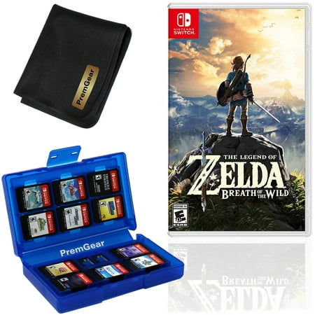 The Legend of Zelda: Breath of the Wild - Nintendo Switch with PremGear 24 Slot Game Card Holder & Cleaning Cloth