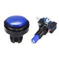 thumbnail image 2 of Juego de botón pulsador redondo de 46 mm, interruptor iluminado LED de 12V con microinterruptor para arcade de video, azul, 2 piezas, 2 of 3