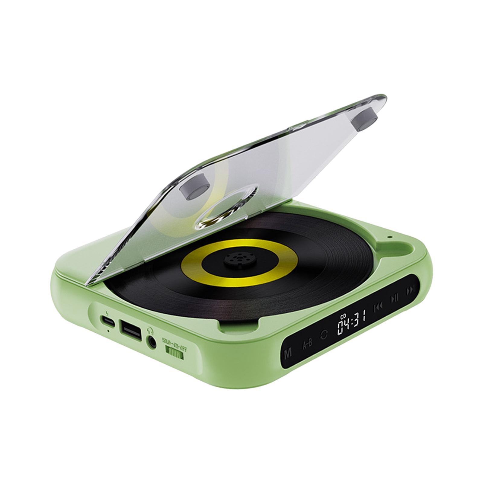 Wzmzjy Desktop CD Player with LED Screen Rechargeable and Green