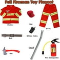 thumbnail image 3 of 8Pcs Red Kids Fireman Costume Dress-up Set Pretend Role Play Firefighter Realistic Outfit Kit Gift Toys for Boys 3-6 Years Toddler Birthday Christmas Present, 3 of 9