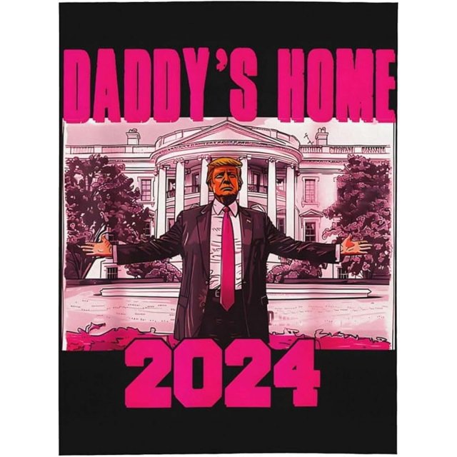 Manta para el hogar de papá Trump 2024 de 80 x 60 pulgadas, divertida manta rosa Trump 2024, manta Trump para presidente 45 47 222