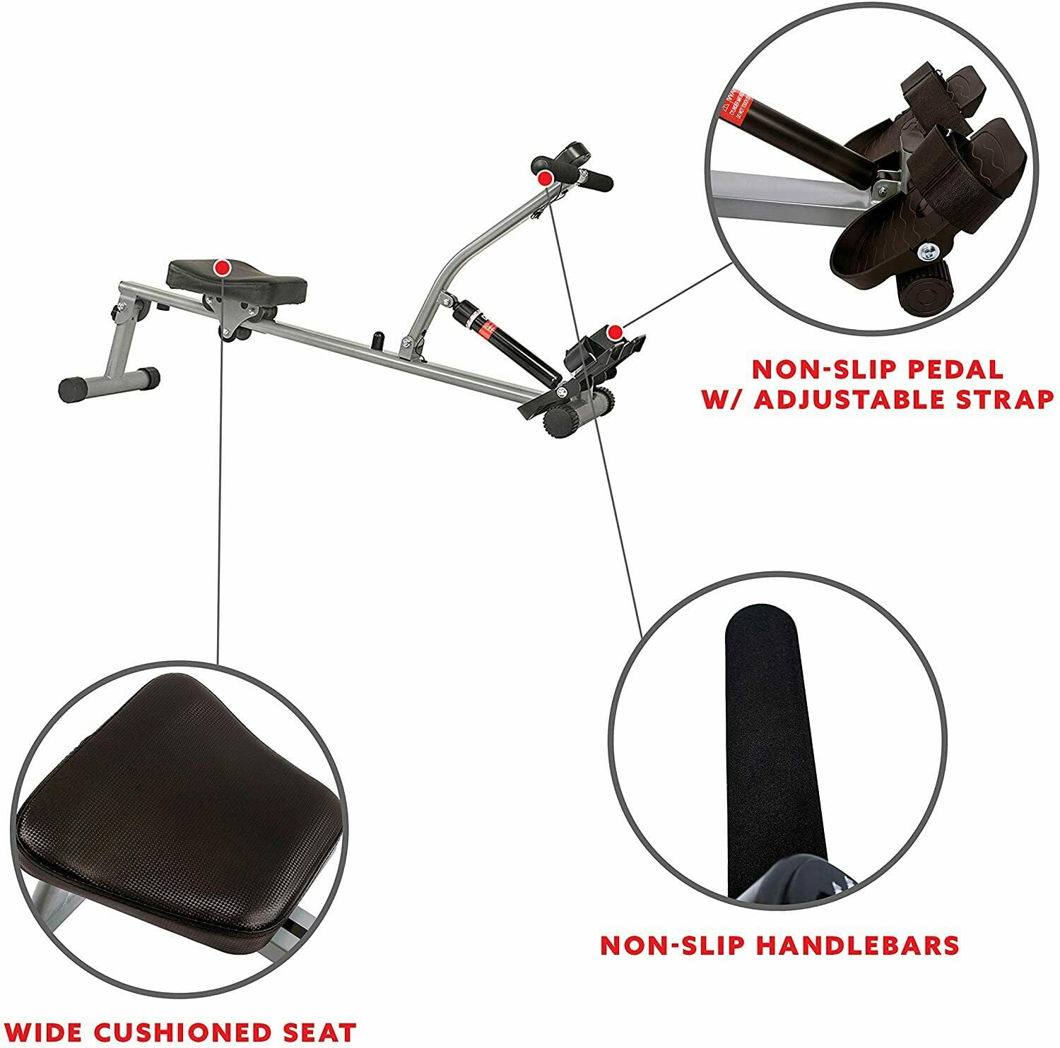 Details about / Hydraulic Rower Rowing Machine w// Adjustable Incline /& 12 resistance Cylinder US