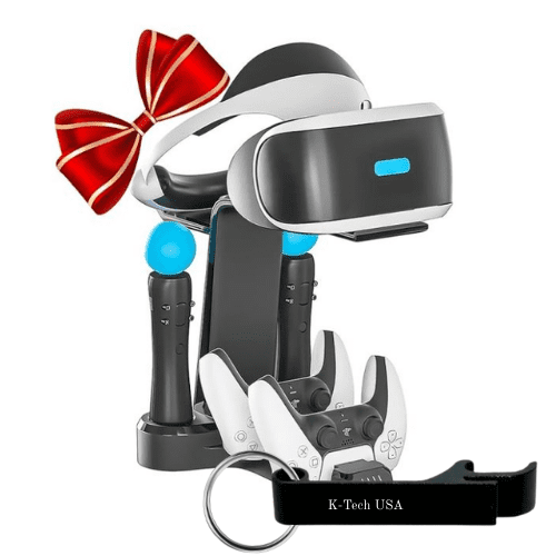 VR Charging Stand for PSVR – Charging Station to Display and Charge PS5 VR Headset and Controllers, Space-Saving Gaming Accessory