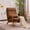 Brown, variant on Accent Chairs, Single Linen Lounge Reading Armchair with Solid Wood Frame, Mid Century Modern Easy Assembly Arm Chairs for Living Room-Brown