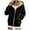 Black, variant on larppty Women's Winter Sherpa-Lined Warm Casual Solid Long Sleeve Zipper Hooded Jacket With Pockets（Grey，XXXL）