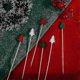 thumbnail image 4 of 100 Christmas Tree Shape Cocktail Picks, Cocktail Picks Sandwich Fruit Sticks Pearl Toothpicks Decor-DF, 4 of 5