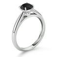 thumbnail image 3 of Gem Stone King 10K White Gold 5MM Cushion Cut Black Onyx Solitaire Engagement Ring for Women (0.53 Cttw, Gemstone December Birthstone, Available in Size 5, 6, 7, 8, 9), 3 of 4