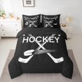 thumbnail image 2 of Homewish Hockey Sport 7-Piece Twin Bedding Sets,Ball Game Lover Bedding Comforter Set,Black White Sheet Sets For Boys Kids,Ultra Soft Home Decor Reversible, 2 of 8
