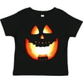 thumbnail image 3 of Inktastic Toothy Grin Pumpkin Face in Orange Glow Boys or Girls Toddler T-Shirt, 3 of 5