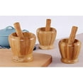 thumbnail image 3 of Namzi Bamboo Mortar and Pestle Hand Grinder For Garlic Press,4.1 Inch Coffee Grinder,Herb Spice Masher,Ginger Crusher,Spice Grinding Natural Wood, 3 of 4