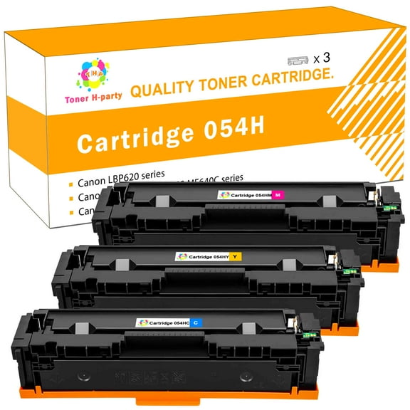Toner H-Party Compatible Toner Cartridge Replacement for Canon 054H CRG 054 to use with ImageClass LBP622Cdw MF644Cdw MF642Cdw MF640C LBP620 Toner Printer Ink (Cyan, Magenta, Yellow)