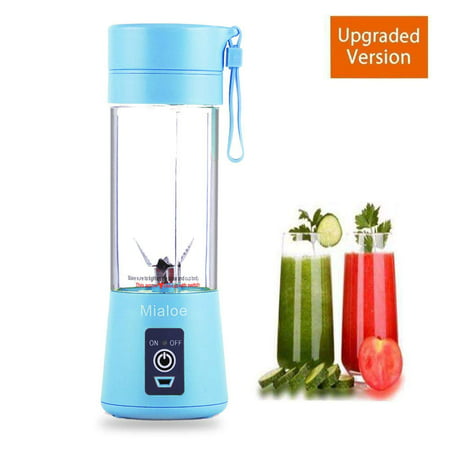 KITCHENMAX Portable Blender, Smoothie Juicer Cup - Six Blades in 3D, 13oz Fruit Mixing Machine with 2000mAh USB Rechargeable Batteries, Ice Tray, Detachable Cup, (FDA, BPA (Best Blender Juicer On The Market)