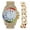 Gold Rainbow, variant on Baguette Cut Diamond Crystal Bling'ed Out Mens Watch - No Reasonable Doubt This is The Timepiece to Flaunt The Wealth - ST10372 (ST10414Slv Metal Rainbow Combo)