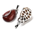 thumbnail image 3 of 20 pc Mixed Stone Pendants with Brass Findings Drop Nickel Metal 38x21x10mm, 3 of 3