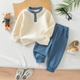 thumbnail image 6 of GPOECD Boys Outfits Versatile Two Piece Autumn Winter Sweatshirt and Track Pants with Cozy Long Sleeve Top Boys' Clothing Sets,Blue,2-3 Years, 6 of 8