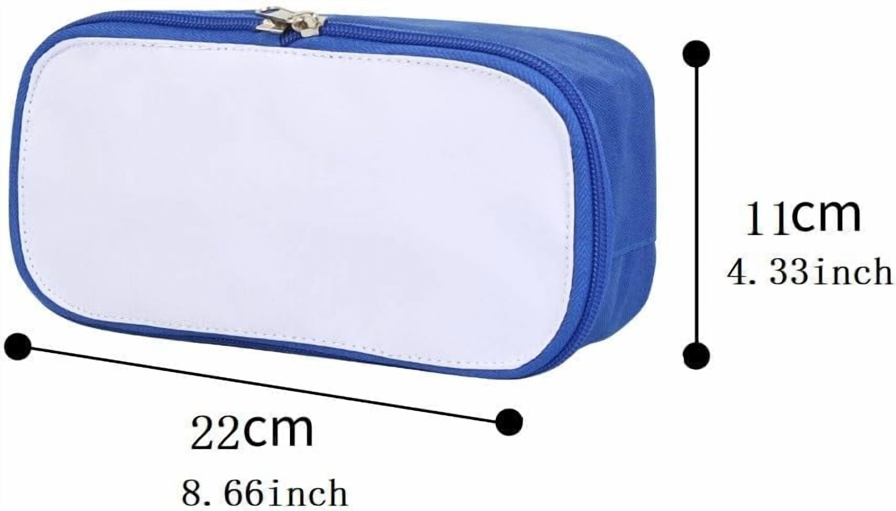 10Pcs Sublimation Blanks Pencil Case Bags,Travel Makeup Bag Organizer Make Up Bag Removable Lid Design Subliamtion Blank Makeup Bag（blue)