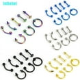 thumbnail image 3 of Mixed 8Pcs 16G Stainless Steel Helix Piercing Jewelry Ear Eyebrow Nose Lip Rings, 3 of 6