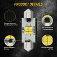thumbnail image 4 of AUXITO 578 LED Bulbs 400 Lumens Canbus Error Free 211-2 212-2 41MM 42MM Festoon LED Bulbs for Dome Light Interior Car License Plate Map Door Courtesy Lights Xenon White, Pack of 2, 4 of 8