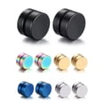 thumbnail image 6 of GKNET Single Stainless Steel Magnetic Ear Clips Easy Use No Piercing Stud Earrings-Black 8mm, 6 of 9