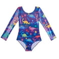 thumbnail image 6 of GYRATEDREAM Long Sleeve Gymnastics Leotards for Girls Dance Biketards One-Piece Colorful Dancewear Unitards for 3-4 Years, 6 of 9