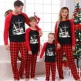thumbnail image 2 of Pijamas familiares a juego de Navidad, conjunto de pijamas de árbol de Navidad y muñeco de nieve, Cruz Roja a cuadros, 2 of 3