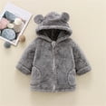 thumbnail image 3 of Vedolay Girl's Coat Girl's Colorblock Button Up Jacket Long Sleeve Fleec Outerwear,Gray 5-6 Years, 3 of 5