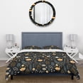 thumbnail image 3 of Designart "Rustic Charm In Black And Yellow Garden" Floral Bedding Covert Set - Cottage Bed Set With 2 Shams, 3 of 5