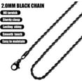 thumbnail image 5 of Black Rope Chain for Men, Stainless Steel Necklace for Men and Women, Rope Chain18-28 Inches, 5 of 16
