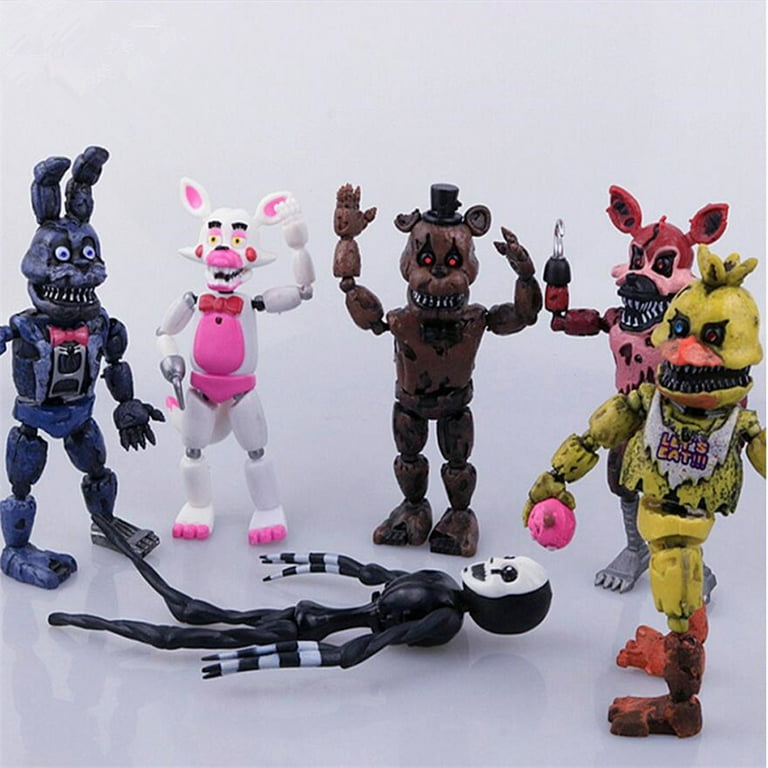 Puruuige Lot de 6 Figurines Five Nights at Game - Thème FNAF - 14 cm -  Lumineuses - Figurines Fazbear - Freddy Foxy Sister av