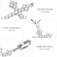 thumbnail image 4 of Rhinestone Cross Earrings Large Cross Dangle Earrings Shiny Earrings for Silver, 4 of 6