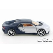 Bugatti Chiron, Silver w/ Black - Welly 43738D - 4.5 Diecast Model Toy Car (Brand New but NO BOX)