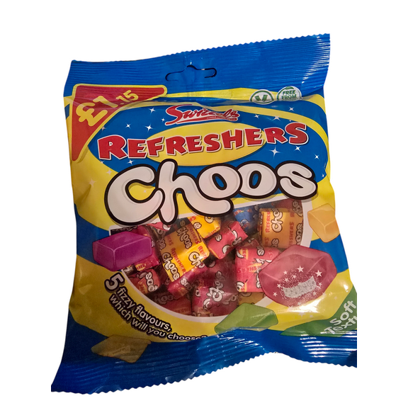 Swizzels Refresher Choos Fruit Flavor Chews 115g Bag Imported from UK