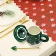 thumbnail image 6 of Christmas Tree Mug with Lid and Spoon Set, Festive Ceramic Coffee Cup with Snowman Design, Holiday Themed Drinkware for Hot Chocolate Tea, Christmas Gift for Adults Kids Men Women, 6 of 9