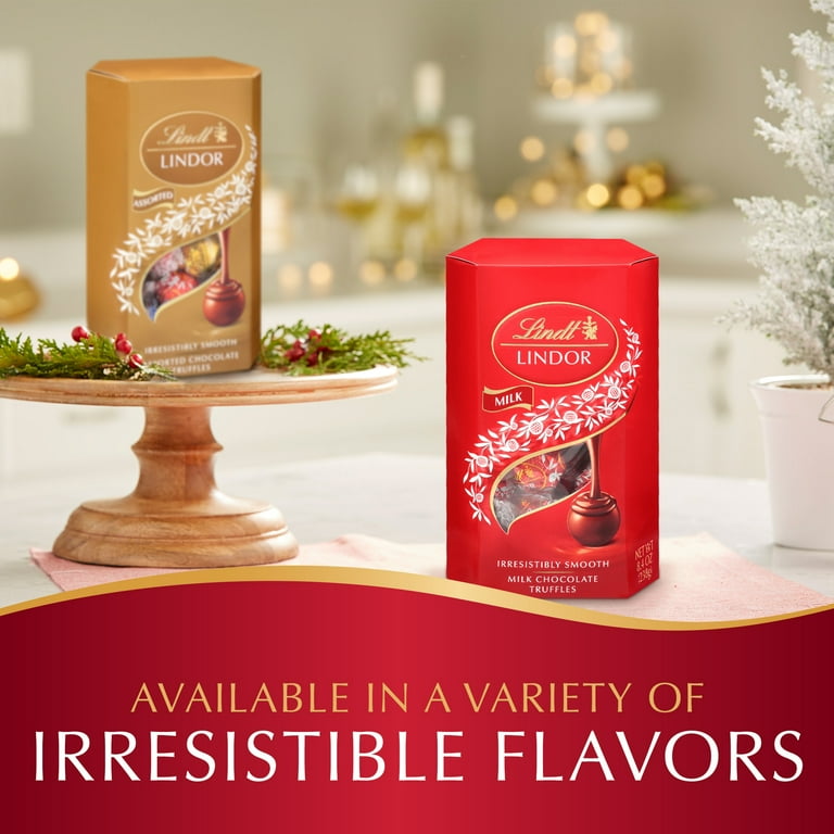 Lindt LINDOR Gourmet Milk Chocolate Truffles, Smooth Melting