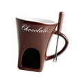 thumbnail image 4 of Taza para fondue, taza para derretir chocolate con tenedor, para bodas, ligera Marrón, 4 of 9