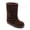 BROWN, variant on Women Vertical Ribbed Mid Calf Snow Boots, Warm Lined Slip On Winter Boots, Platform Sole Casual Boots for Indoor Outdoor Daily Wear