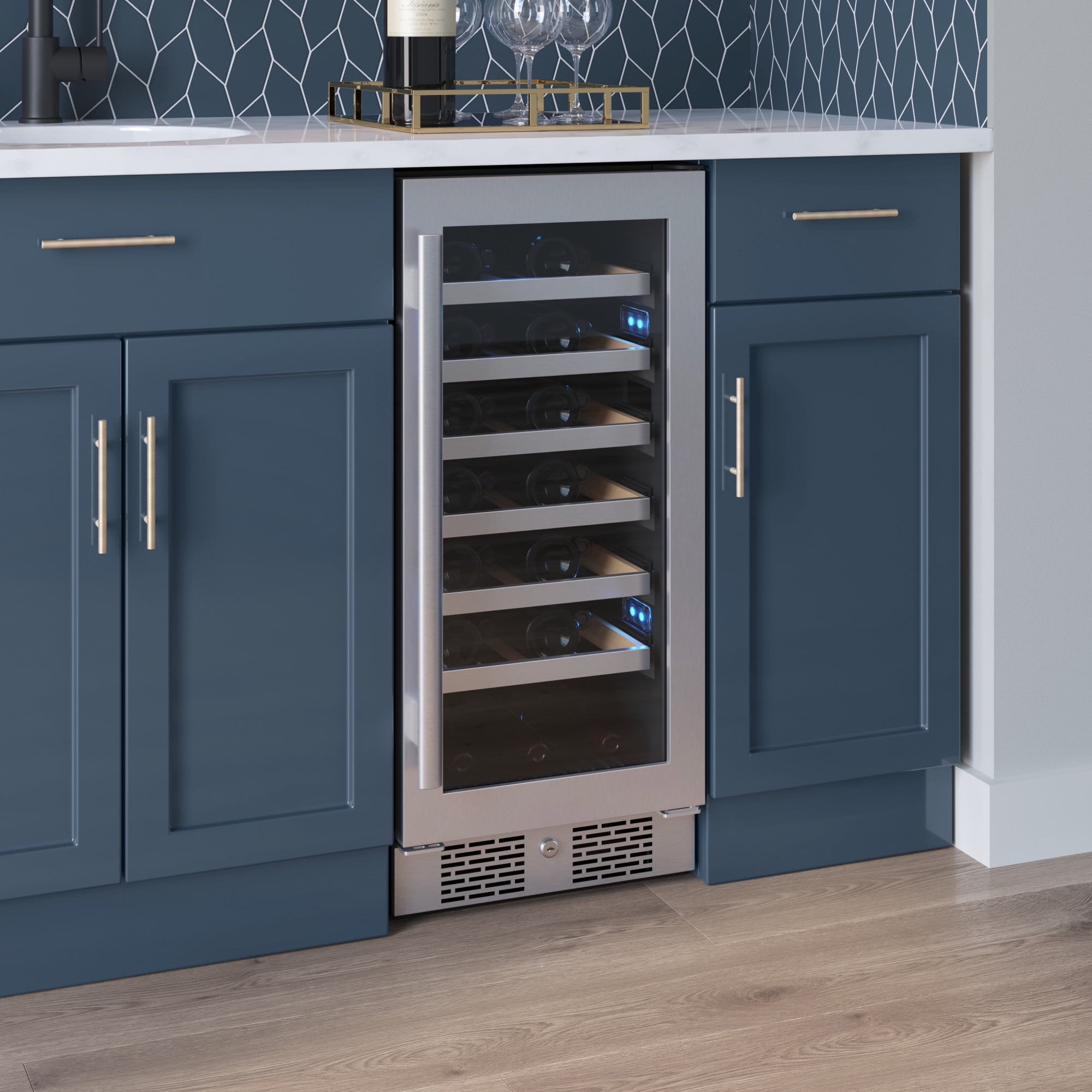 Avallon Awc152szrh 15" Wide 27 Bottle Capacity Single Zone Wine Cooler - Stainless Steel
