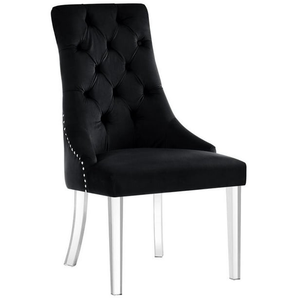 Posh Living Colton Velvet Dining Side Chair With Acrylic Legs