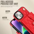 thumbnail image 4 of Allytechgroup for iPhone 14 Wallet Case with 5 Cards Holders, Detachable Hand Strap & Shoulder Lanyard RFID Blocking Shockproof Protective Phone Case for Girls Women, Red, 4 of 8