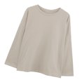 thumbnail image 3 of Camiseta de mujer Blusa suelta de manga larga de color sólido Blusa tipo sudadera, Albaricoque, L Vogacara AP001130-14, 3 of 7