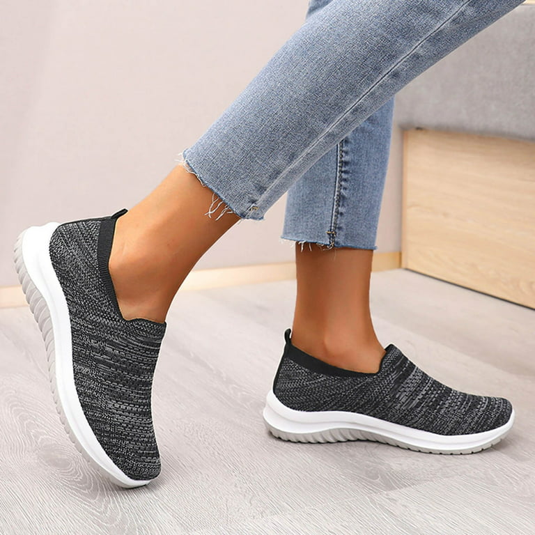 Vedolay Black Shoe Laces for Sneakers Women Memory Foam Slip On Sneakers  Comfort Fall Shoes 