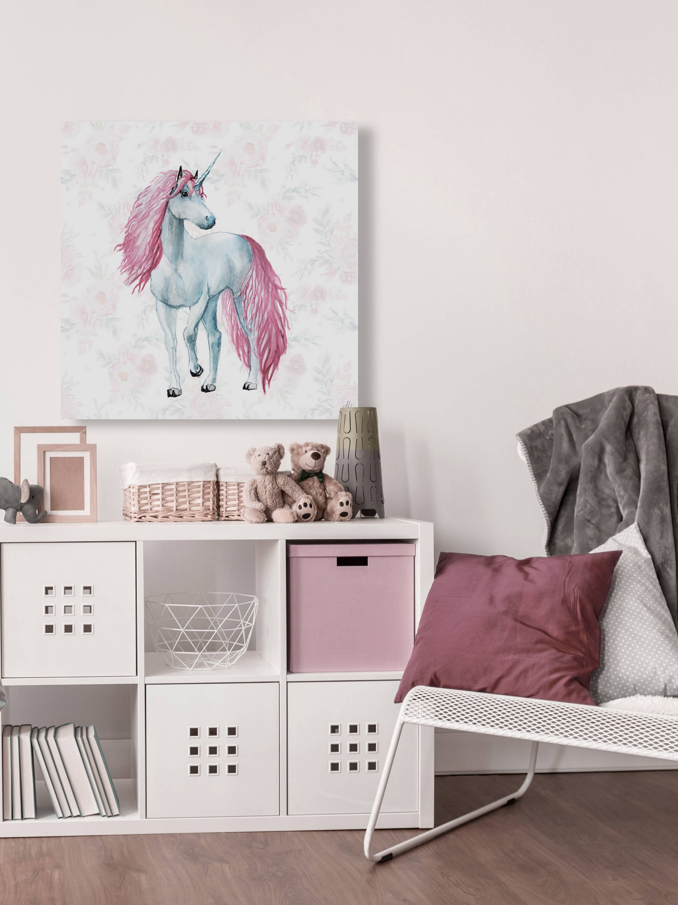 Marmont Hill Feminine Unicorn Canvas Wall Art